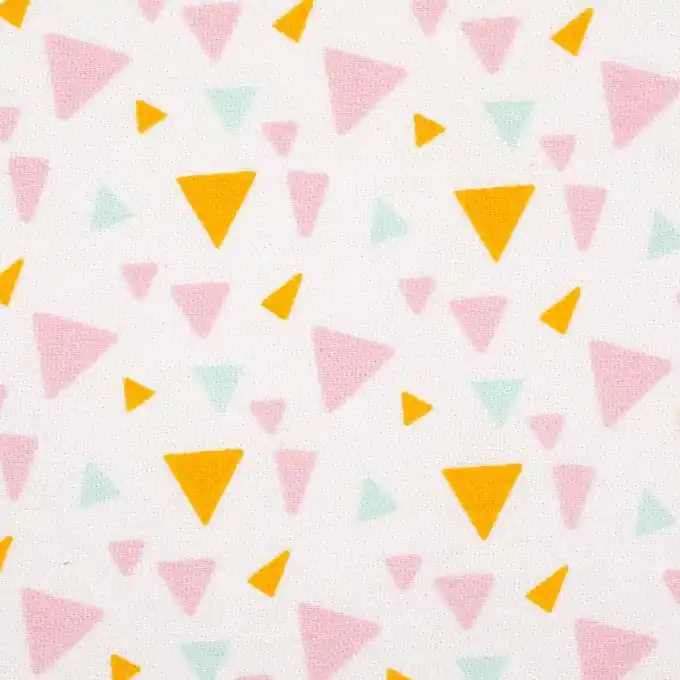 Köperstoff Baumwolle Dreieck rosa gelb Mengenrabatt