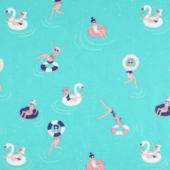 Lakenstoff blau Schwimmreifen Original