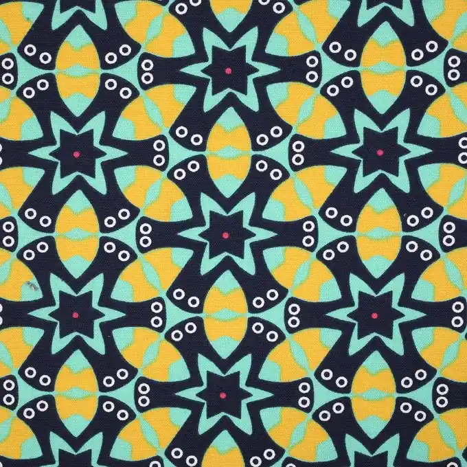 Dicker Baumwollstoff geometrische Blumen Wochenendangebot