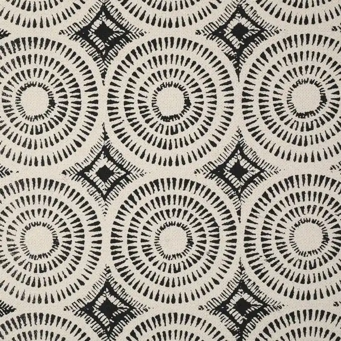 Neu Baumwollstoff Doppelnatté Schwarze Kreise 152cm Breite