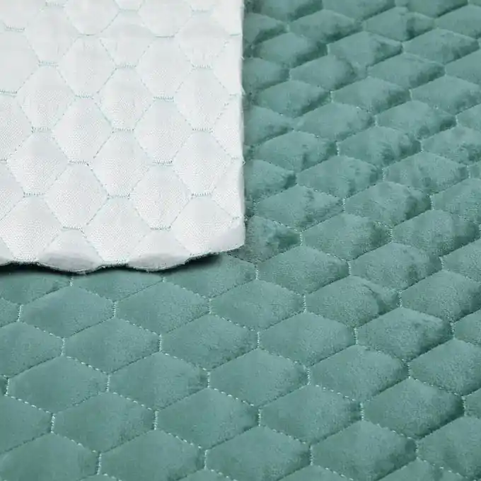 Samt-Steppstoff blau Ausverkauf