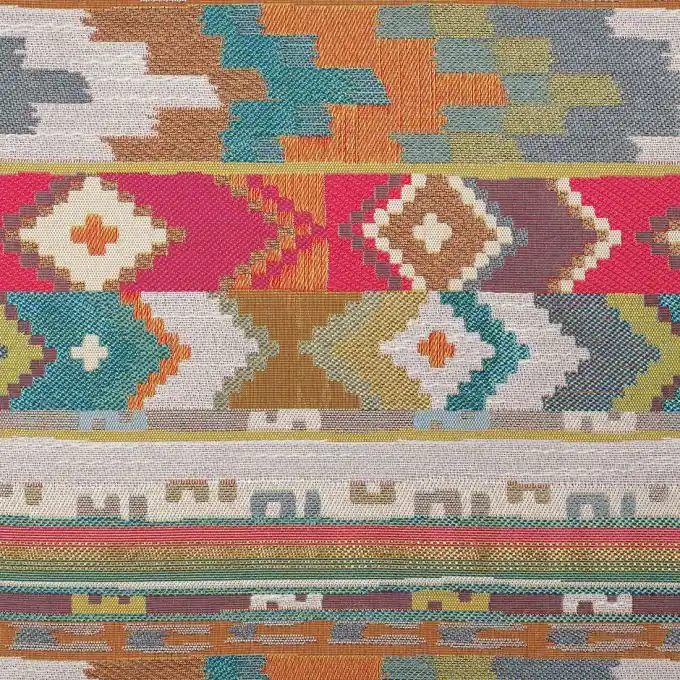 Bunter Jacquard-Stoff mit Ethno-Muster Neuheit