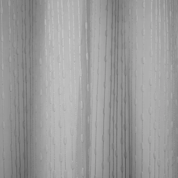 Voile-Stoff flachsfarben mit Linien bestickt Nur Für Kurze Zeit