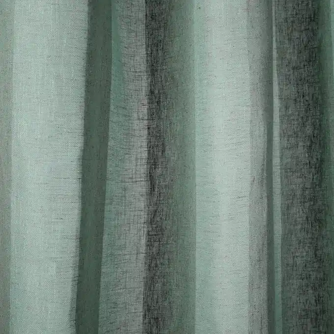 Aktuell Voile-Stoff Canyon mit breiten grünen Streifen, extra breit