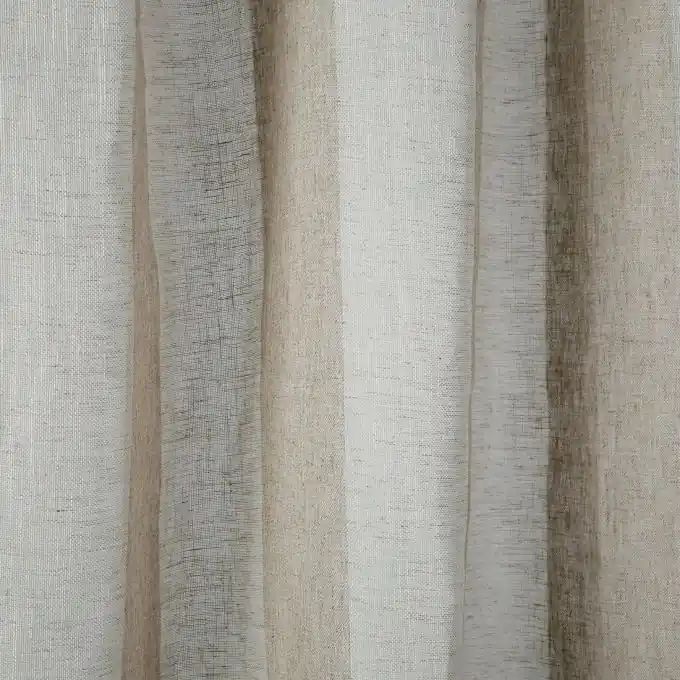 Voile-Stoff Canyon mit breiten flachsfarbenen Streifen, extra breit Exklusiv