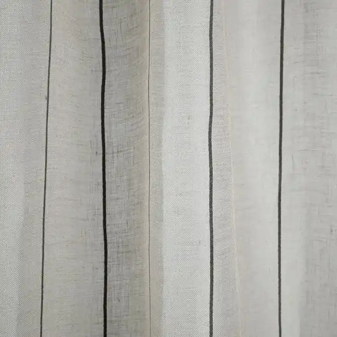 Voile-Stoff mit feinen grauen Streifen, extra breit Expressversand