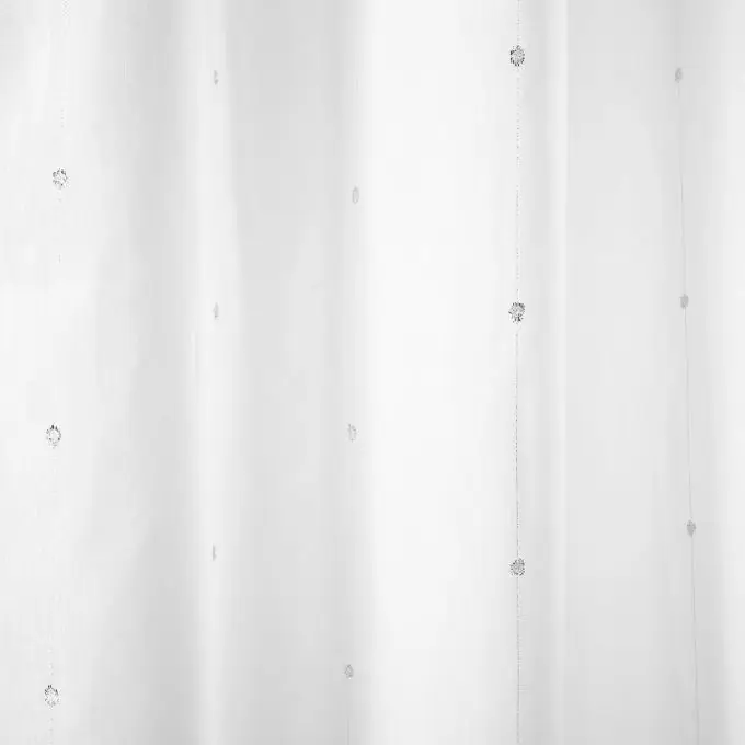 Weißer Voile-Stoff, bestickt mit silbernem Lurex-Faden Ab Werk