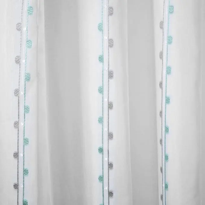 Gratis Versand Jacquard-Voile, aqua, extra breit