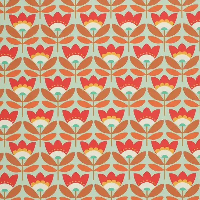 Im Trend Kunstleder Blumen Paselfarben grün rosa