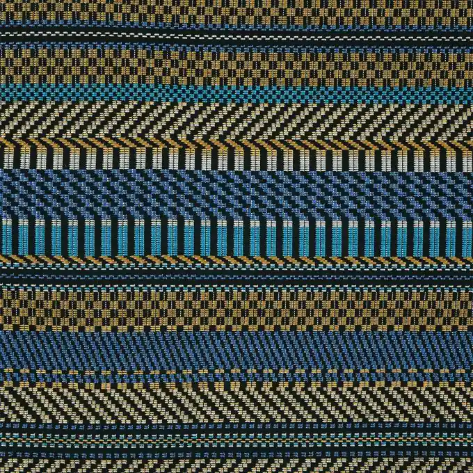 Finale Aktion Jacquardstoff Streifen blau gelb