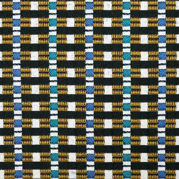 Im Trend Jacquard Geometrisch blau gelb