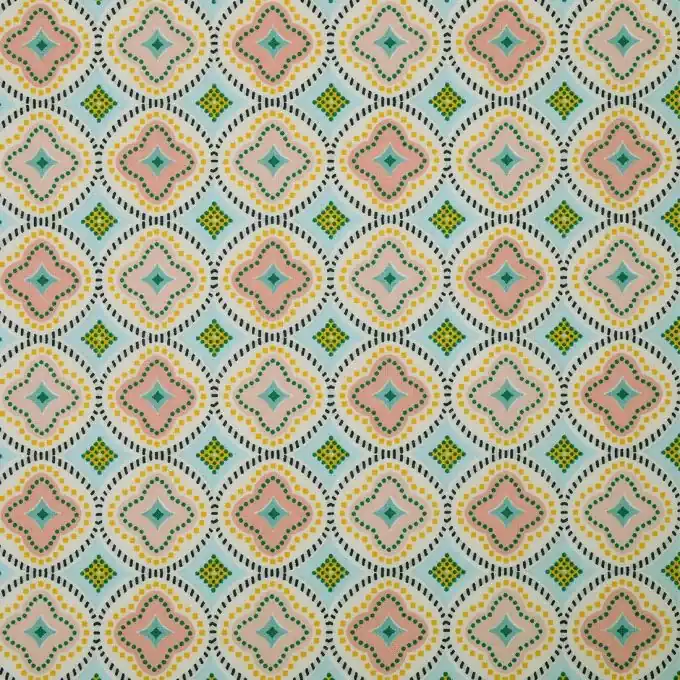 Kaleidoskop-Baumwollstoff in Rosa Handgefertigt