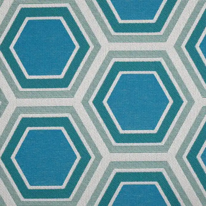 Sale Jacquardstoff Sechsecker blau