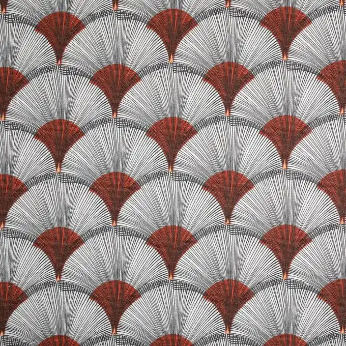 Dicker Baumwollstoff mit rotem Papyrusmuster Meistverkauft