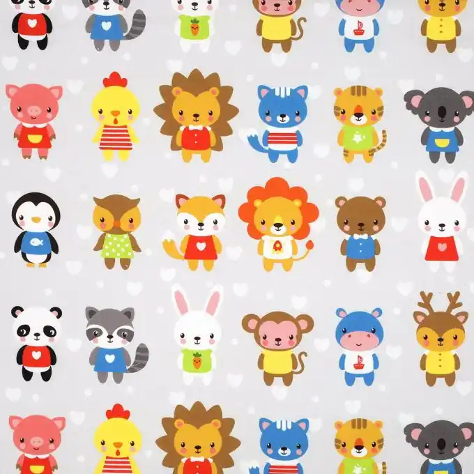 Dicker Baumwollstoff mit Tiermotiven Super-Preis