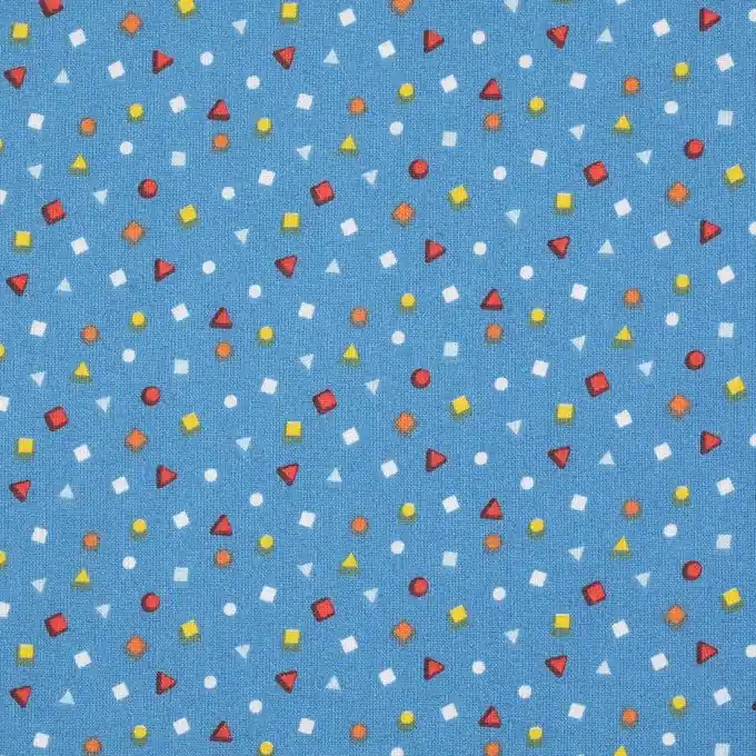 Neuheit Baumwollstoff Geomuster blau