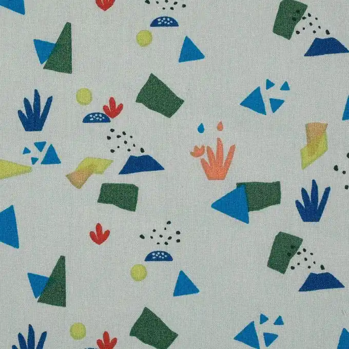 Nur Heute Mehrfarbiger und geometrischer Baumwollstoff