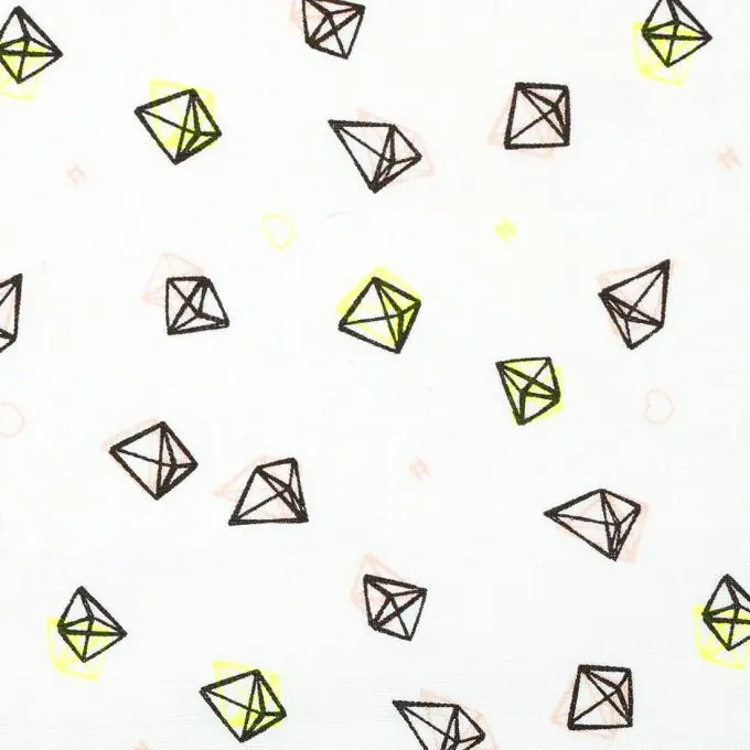 Weißer Baumwollstoff mit Origami-Print Rabatt