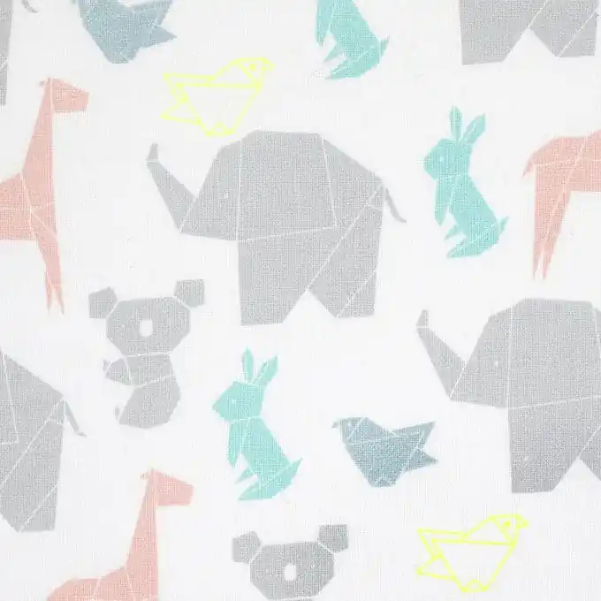 Begrenztes Angebot Kinder Baumwollstoff mit Origami-Tiermotiven