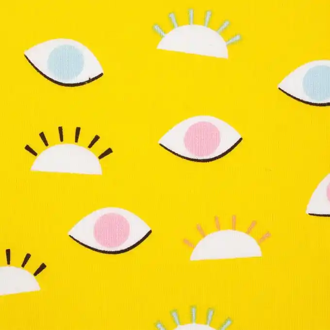 Neue Ware Baumwollstoff Augen gelb
