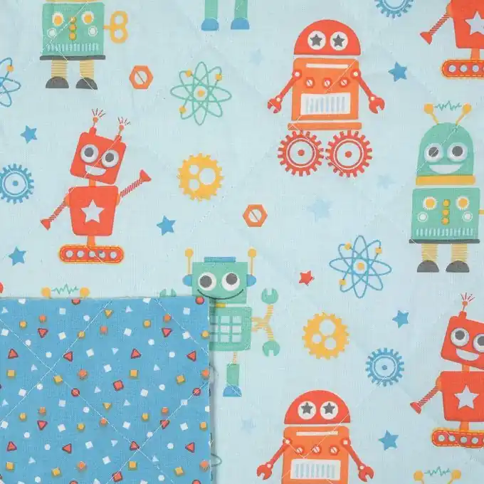 Sonderaktion Steppstoff Roboten blau