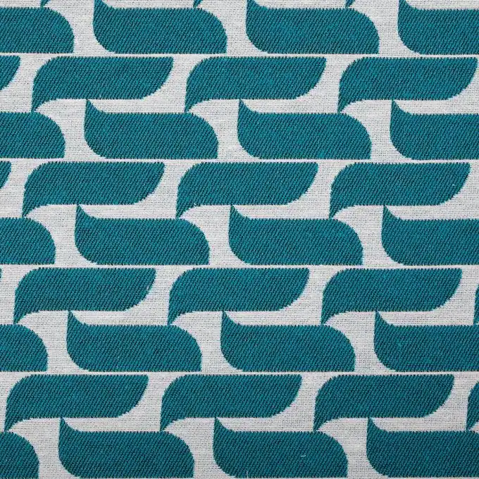 Jacquardstoff Geomuster Türkisblau Sonderaktion