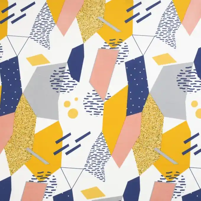 Dicker Baumwollstof Fantaisie geometrisch Expressversand