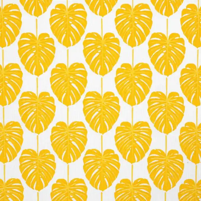 Top-Preis Palmblätter Baumwollstoff Gelb 162cm Breite