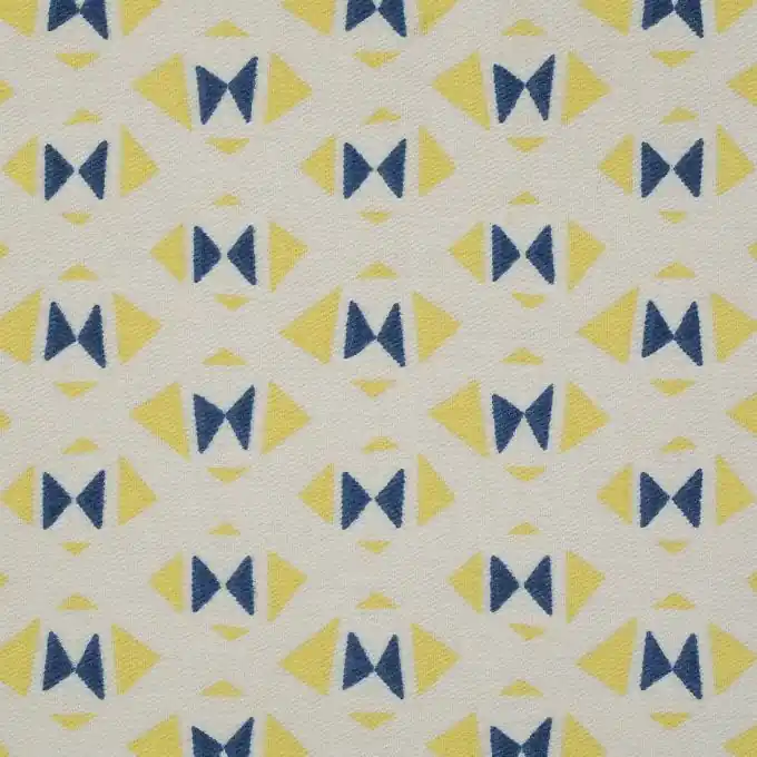 Preisknaller Köperstoff geometrisch blau gelb