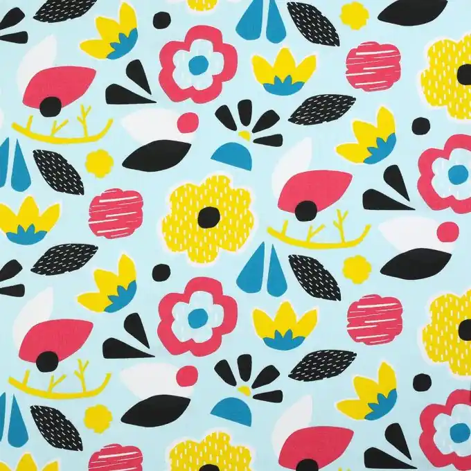 Baumwollstoff Dicker Blau Große Blumen 150cm Breit Jetzt Kaufen