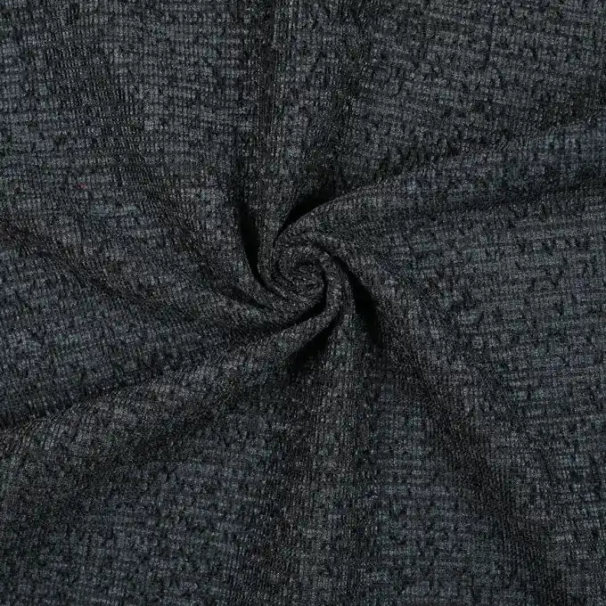 Zertifiziert Dicker schwarz melierter Chenille-Samtstoff