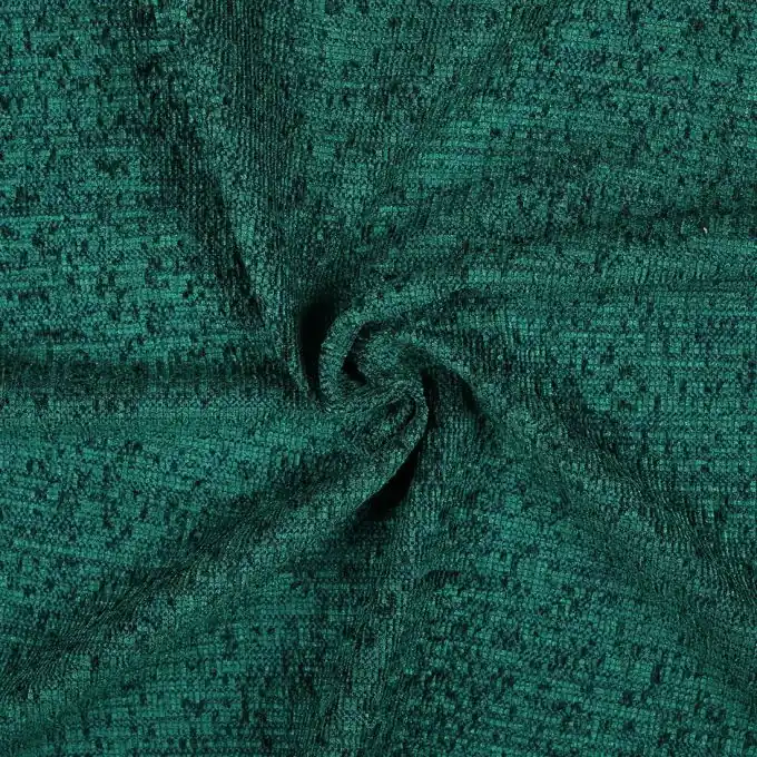 Angebot Dicker grün melierter Chenille-Samtstoff