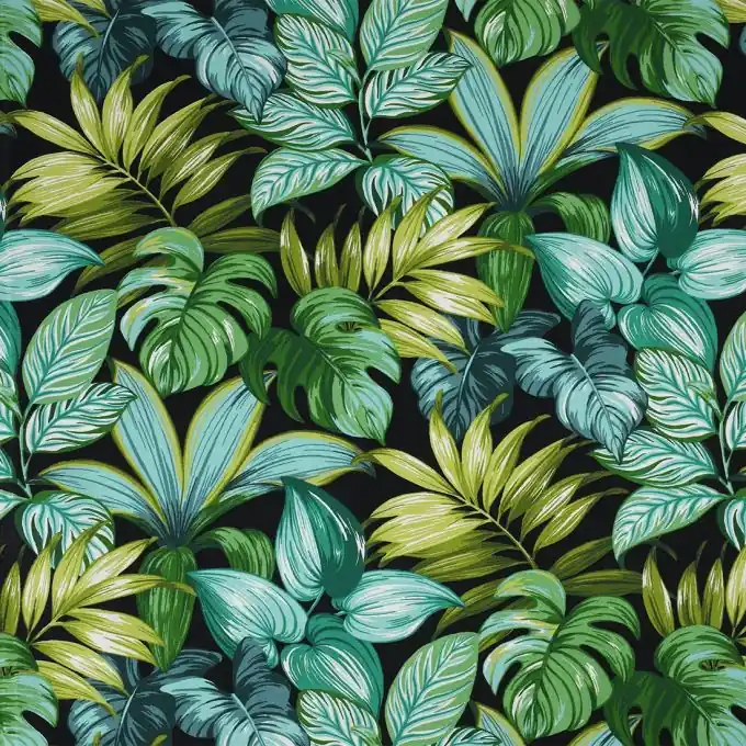 Dicker Baumwollstoff tropische Pflanzen grün Top-Qualität