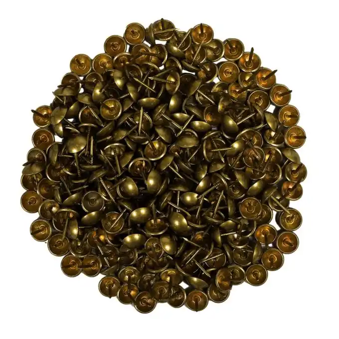 Zertifiziert Polsternägel mit messingfarbenem Finish, Ø 11 mm