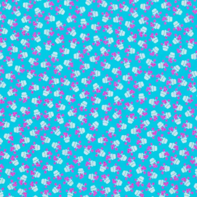 Günstig Popeline Baumwolle Blumentopf türkisblau