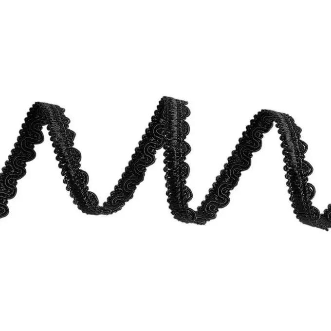 Echt Posamentenborte, glänzend schwarz, 11 mm