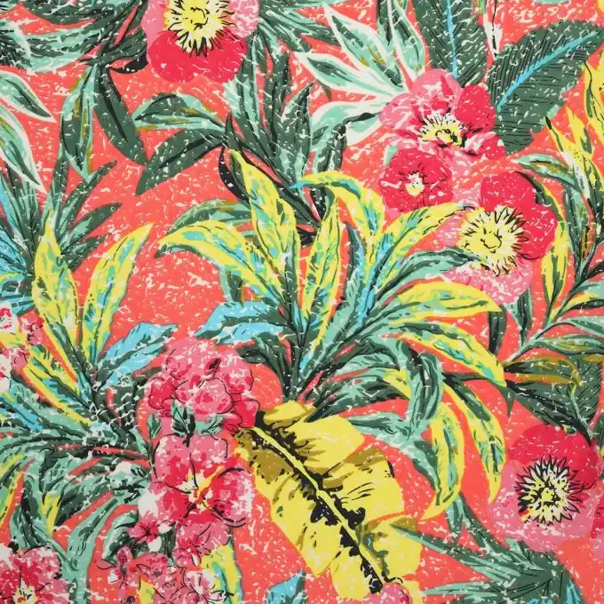 Mengenrabatt Multicolor Mousseline Stoff Jungle 150 cm Breite