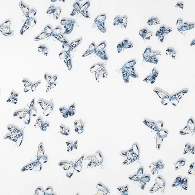 Bio-Baumwollstoff Blaue Schmetterlinge 145cm Breite Abverkauf