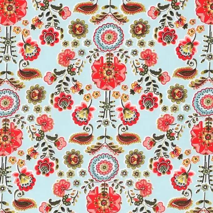 Bio-Baumwollstoff Blau mit großen Blumen – 148cm Breite Mega-Angebot