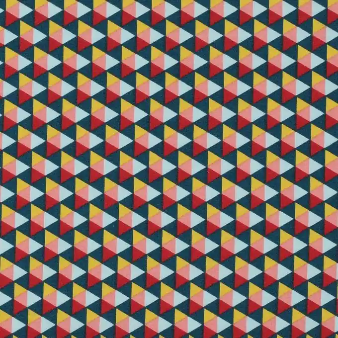 Wochenendangebot Bio Baumwollstoff Dreieck blau bunt