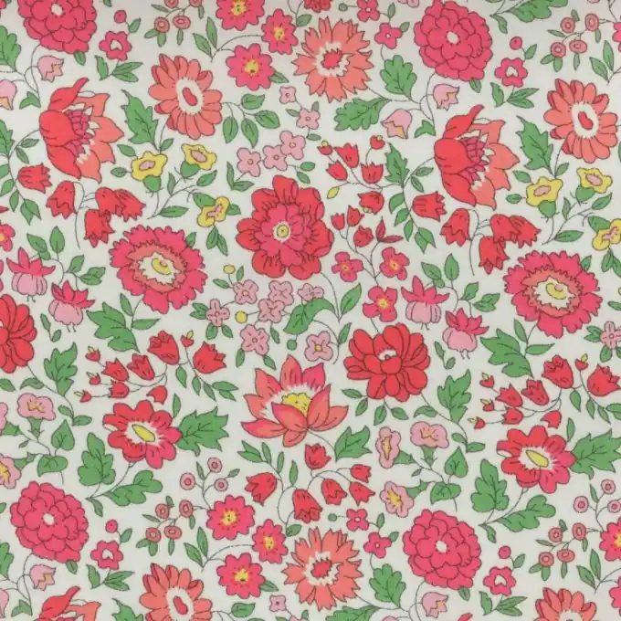 Baumwollstoff Liberty Danjo Rot/Rosa Neu Im Sortiment