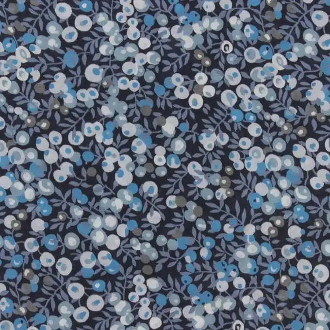 Weltweiter Versand Baumwollstoff Liberty Wiltshire Dunkelblau