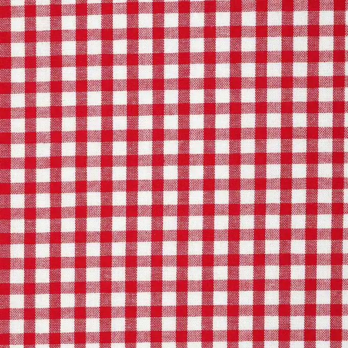 Baumwollstoff Vichy-Karos rot und weiß Zertifiziert