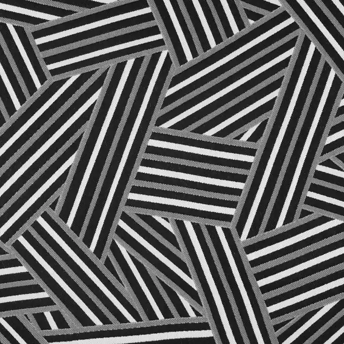 Geometrisch gemusterter Fuji-Jacquard-Stoff, schwarz Direkt Vom Hersteller