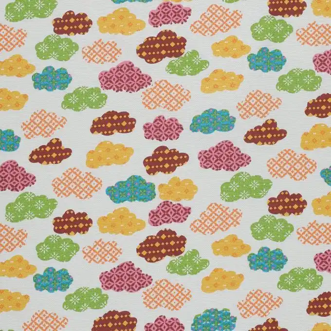 Kracherpreis Dicker Baumwollstoff mit buntem Wolkenmuster