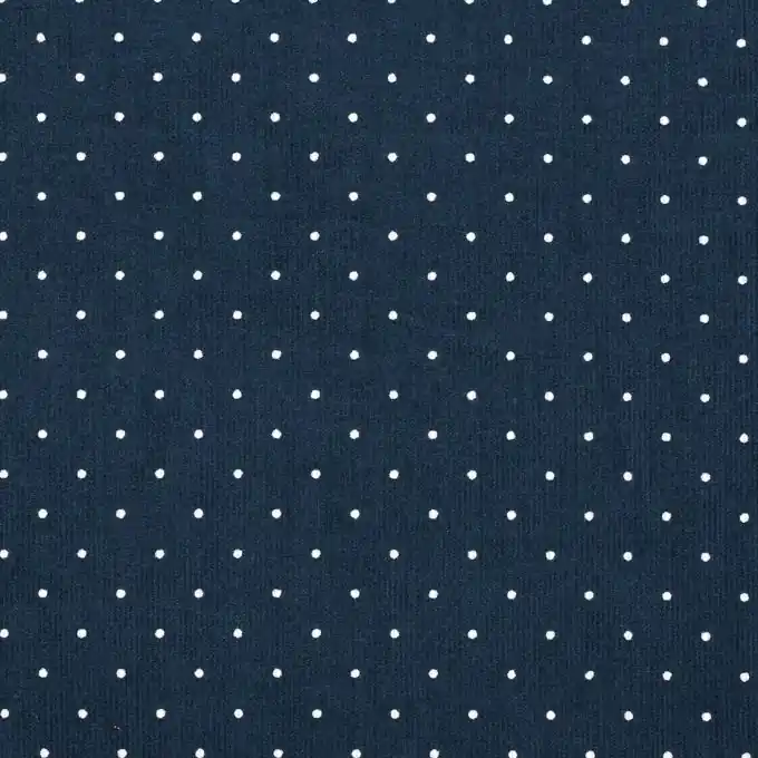 Neue Ware Samtstoff Köper Punkte blau weiss