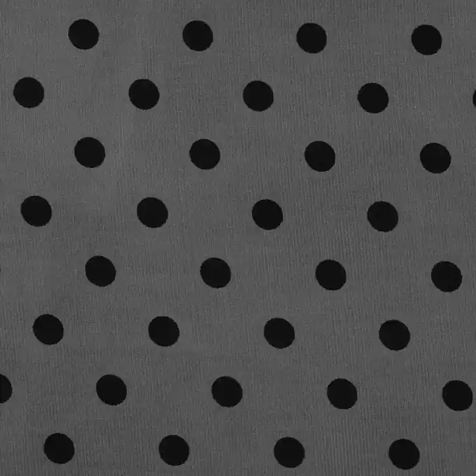 Mengenrabatt Cordstoff Grau/Schwarz Punkte
