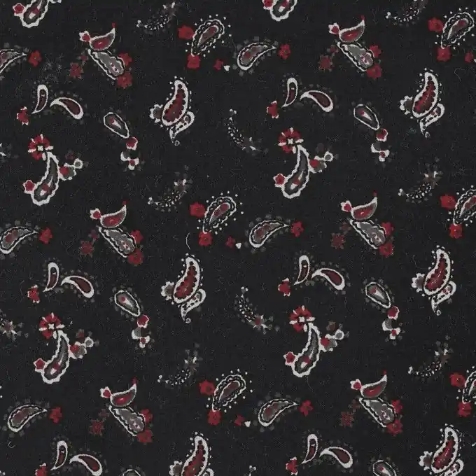 Baumwollstoff Paisleymuster schwarz Exklusiv