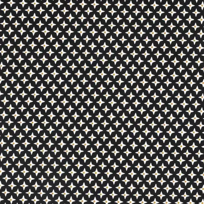 Finale Aktion Popeline-Stoff mit Sternen in Schwarz und Weiß