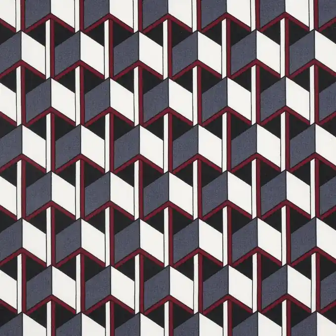 Top-Preis Grau-bordeauxfarbener Popeline-Stoff im Color-Block-Design